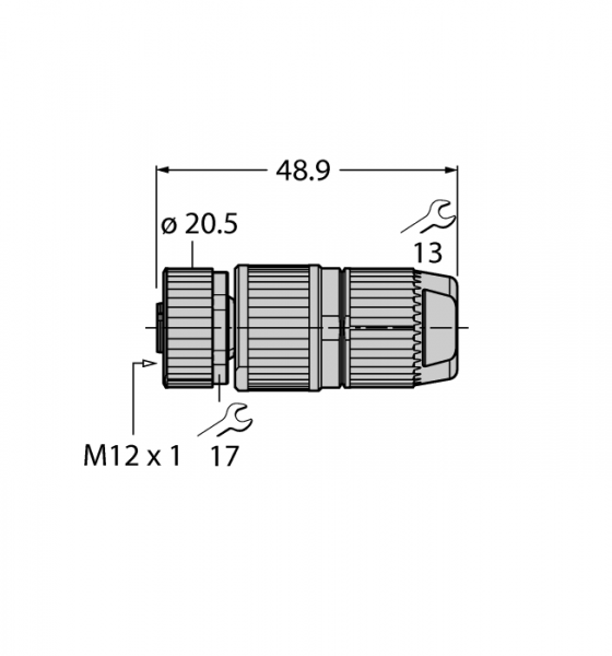 Круглый разъем M12 x 1Розетка, прямая, под индивидуальные требования - HA8141-16