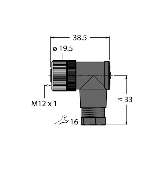 Круглый разъем M12 x 1разборный разъем 'мама', угловой - B8241-0/PG9