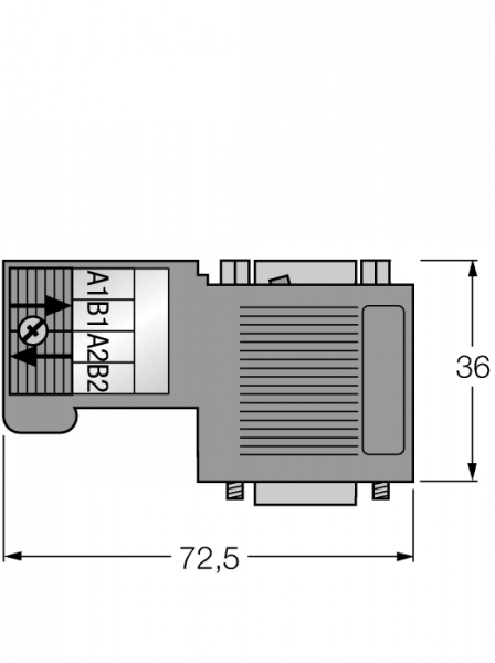 Sub-D разъемВилка, угловая, под индивид. требования - 6ES7972-0BB52-0XA0 PROFIBUS-STECKER IP20FC-PG