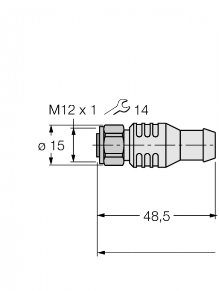 разъем M12 x 1 'мама' - FB-RK4.5T-5/S2500