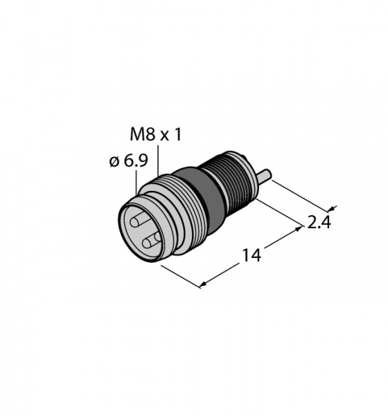 Круглый соединитель M8 x 1/O 8 ммO 8/M8x1 мм, встроенный соединитель, винтовой/защелкивающийся - ESGP4L