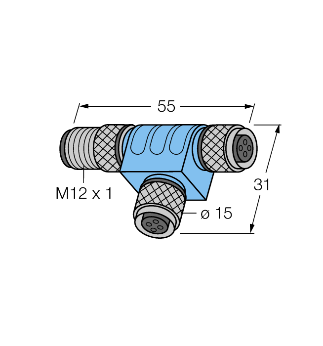 2-портовая система соединенияТ соединение, М 12 х1, 'мама' 'мама' -'папа' - FKM4-FKM4-FSM4