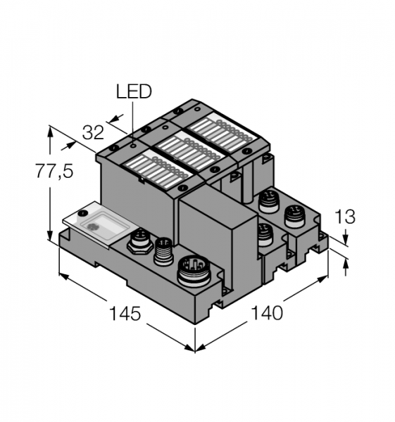 Комплект для коммуникации входов/выходов через Profibus DPV1 в IP67 - TI-BL67-DPV1-S-4