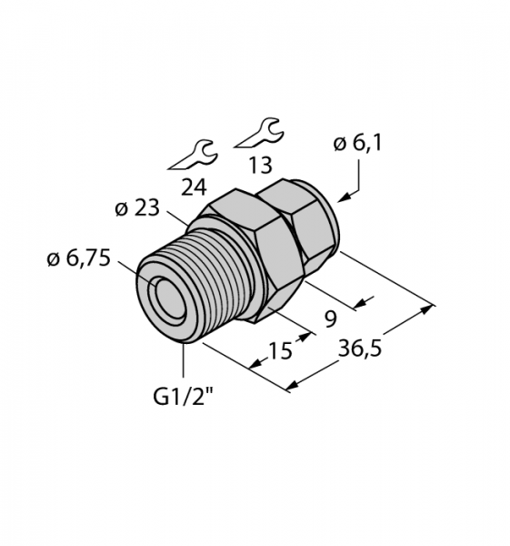Детектирование температурыКомпрессионные фитинги - CF-M-6-G1/2-A4