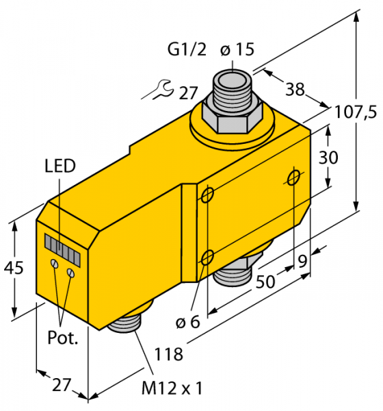 Мониторинг потокавстраиваемый в линию с оценочной электроникой - FCI-D15A4P-LIX-H1141