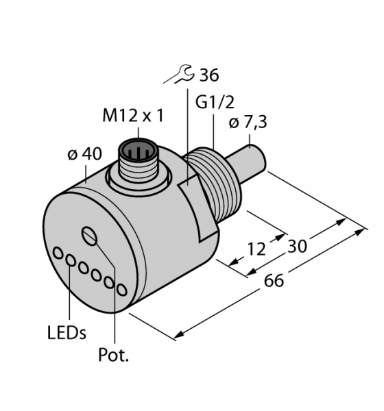 Мониторинг потокапогружного типа с оценочной электроникой - FCS-G1/2DY-AP8X-H1141