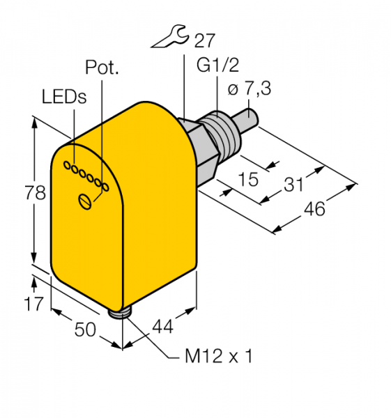 Мониторинг потокапогружного типа с оценочной электроникой - FCS-G1/2A4P-AP8X-H1141