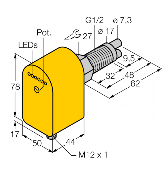 Мониторинг потокапогружного типа с оценочной электроникой - FCS-GL1/2A2P-LIX-H1141/A