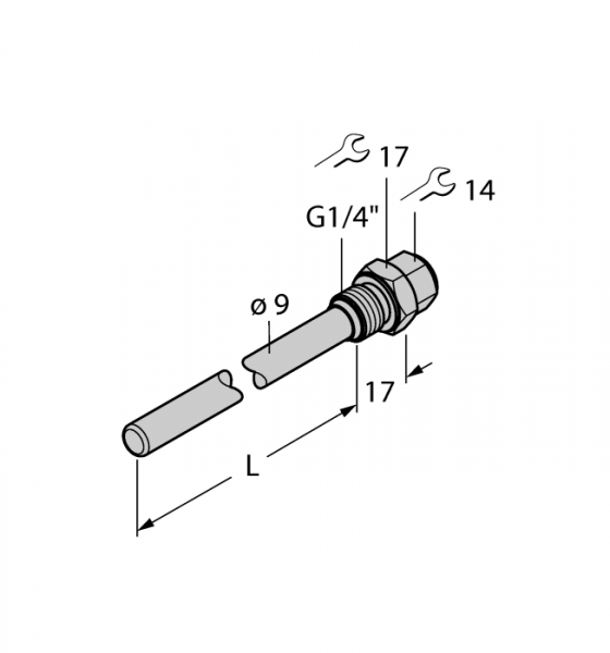 Детектирование температурыЗащитные гильзы - THW-6-G1/4-A4-L050
