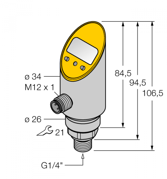 Pressure sensorс 2-мя транзисторными переключающими PNP/NPN выходами - PS250R-304-2UPN8X-H1141
