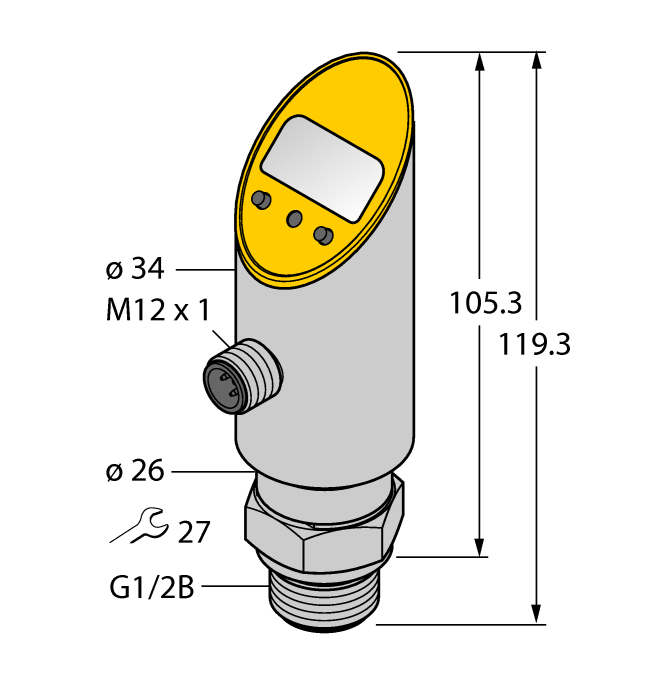 Датчик давления (заподлицо)с токовым и транзисторным pnp/npn дискретным выходом выход 2 настраивается как дискретный - PS400R-609-LI2UPN8X-H1141