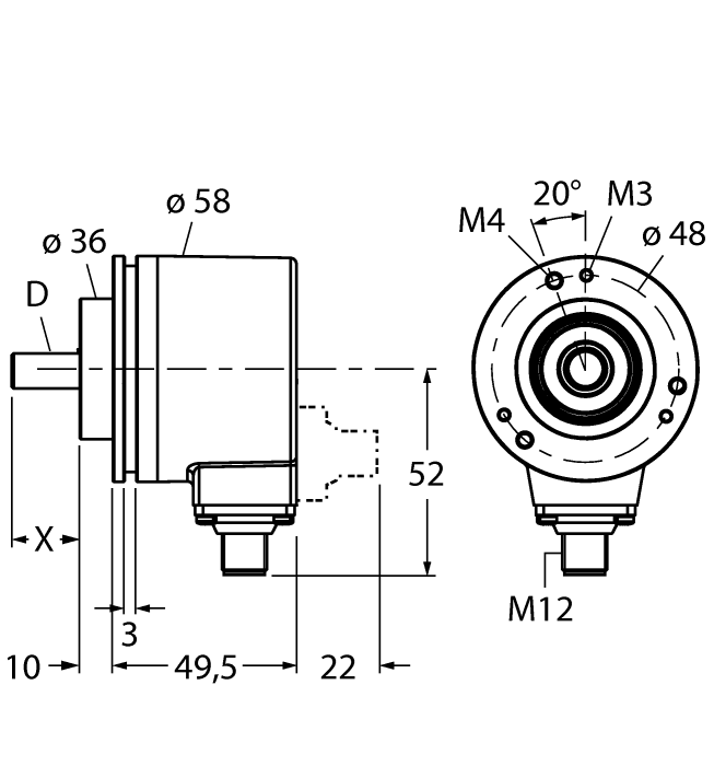 Измерение характеристик вращенияАбсолютный энкодер/ Multiturn - RM-28S10C-3C25B-H1181