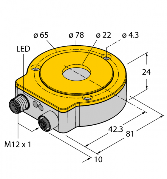 Бесконтактный кодерс интерфейсом CANopen - Ri360P0-QR24M0-CNX4-2H1150