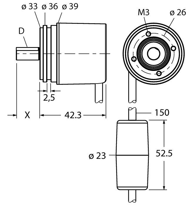 Измерение характеристик вращенияАбсолютный энкодер/ Multiturn - RM-46S8S-3C24B-CT 1M
