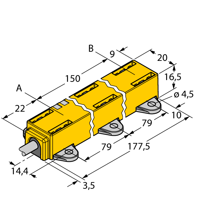 Индуктивный датчик линейного перемещения - Li150P1-Q17LM1-LU4X2/S97
