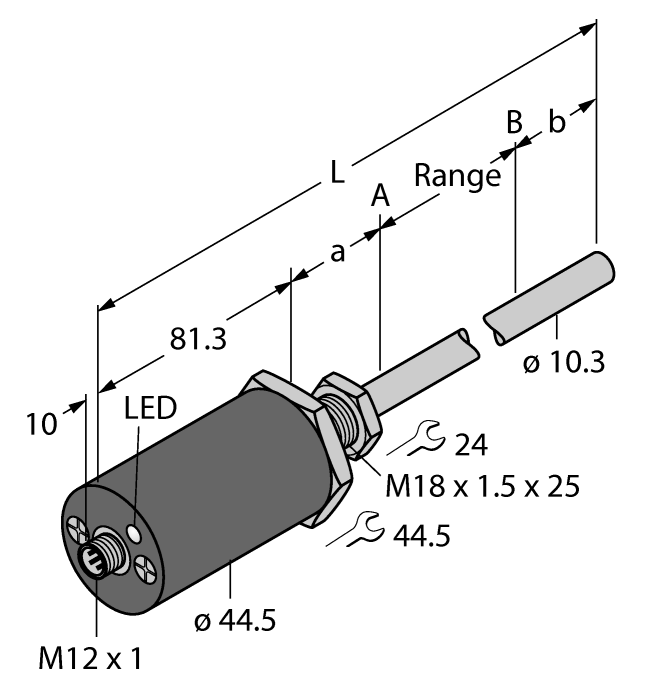 Устойчивые к давлению датчики линейного перемещенияSSI - LTX1500M-F10-SSI2-GAF1-X3-H1161