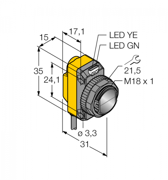 Фотоэлектрический датчиклазерный излучатель - QS186LE12