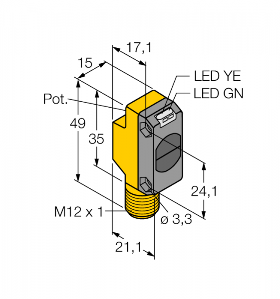 Фотоэлектрический датчикдиффузионный датчик - QS18VP6DBQ8