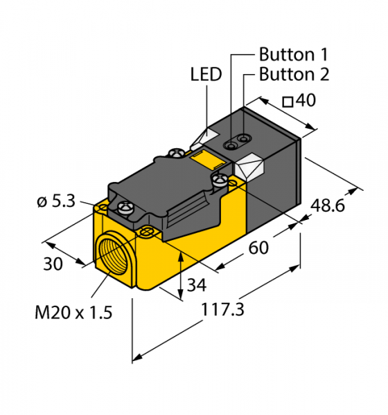 Ультразвуковой датчикдиффузионный датчик - RU200-CP40-LIU2N8X2T