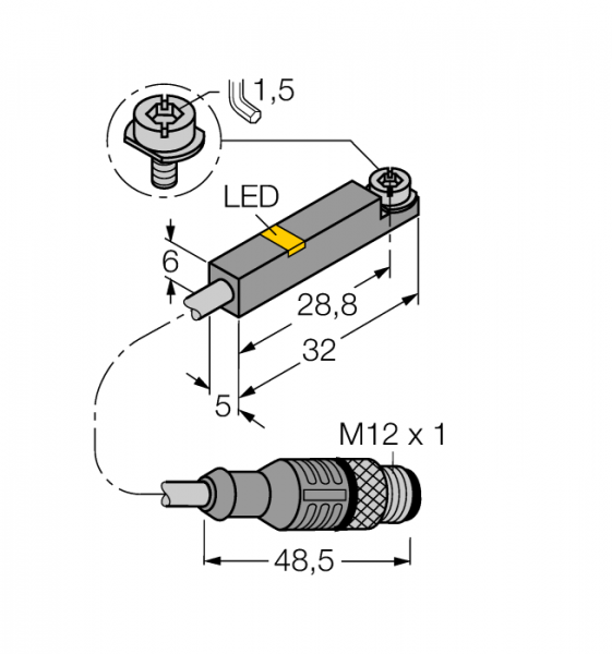 датчик магнитного полядля пневмоцилиндров - BIM-INT-Y1X-H1141
