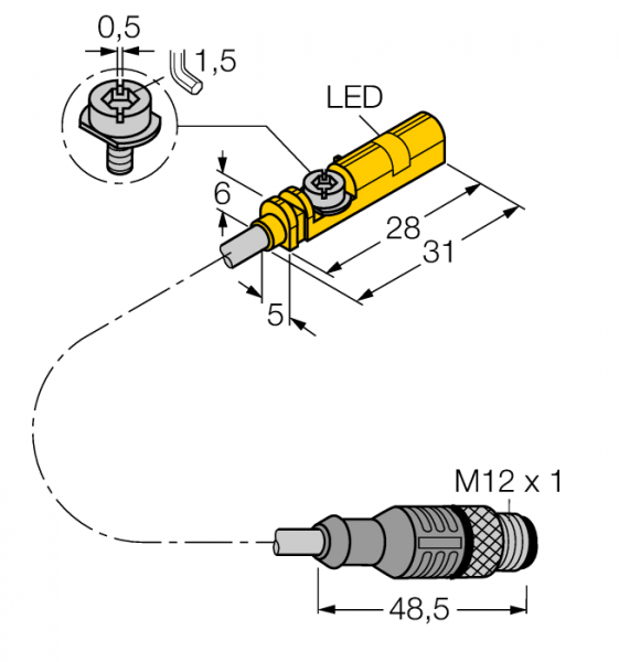 датчик магнитного полядля пневмоцилиндров - BIM-UNT-AP6X-0,3-RS4/S1139