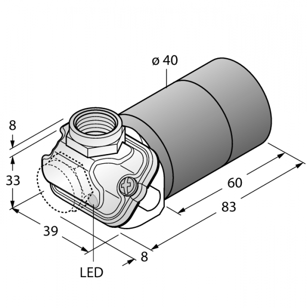 Емкостной датчикдля пищевой индустрии - BC20-K40WDTC-VP4X2/S930
