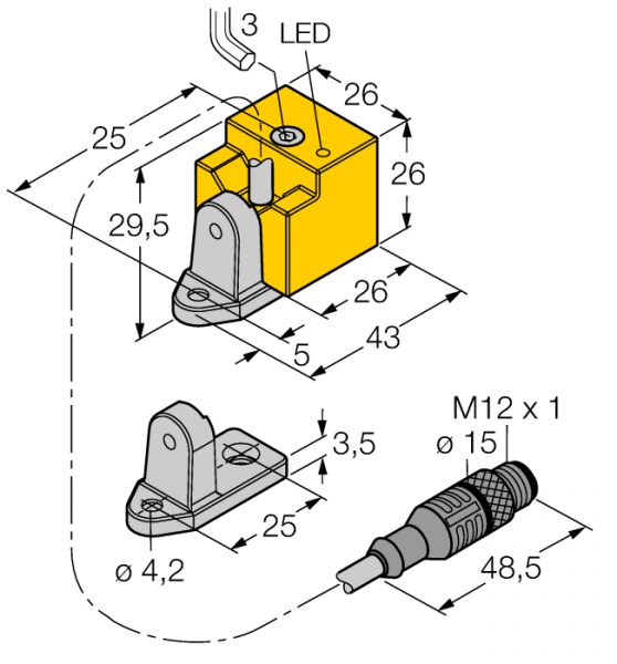 Индуктивный датчик - Bi10-QN26-AD4X-0,15-RS4.23/S90