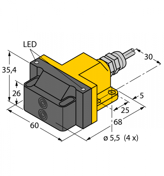 индуктивныйСдвоенный датчик для приводов вращения - NI4-DSU26-2ADZ30X2