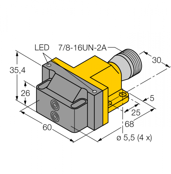 индуктивныйСдвоенный датчик для приводов вращения - NI4-DSU26-2ADZ30X2-B1151