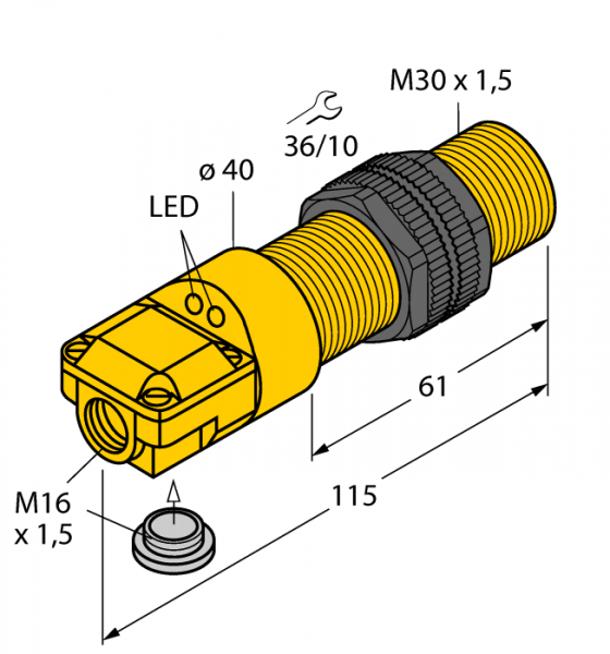 Индуктивный датчик - BI10-P30SR-VP4X2