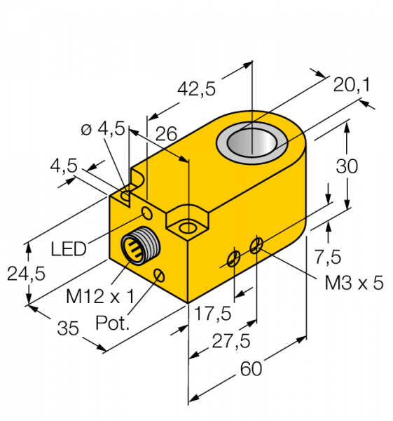 индуктивный датчикКольцевой датчик - BI20R-W30-DAN6X-H1141
