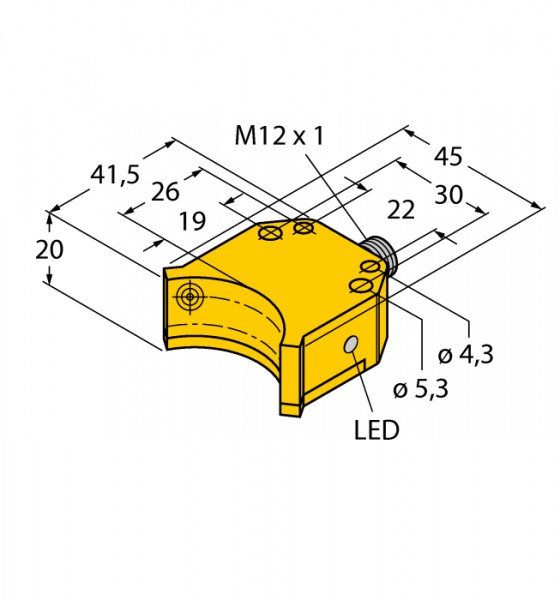 индуктивныйСдвоенный датчик для приводов вращения - NI4-DS20-2Y1X2-H1140