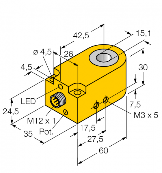 индуктивный датчикКольцевой датчик - BI15R-W30-DAP6X-H1141