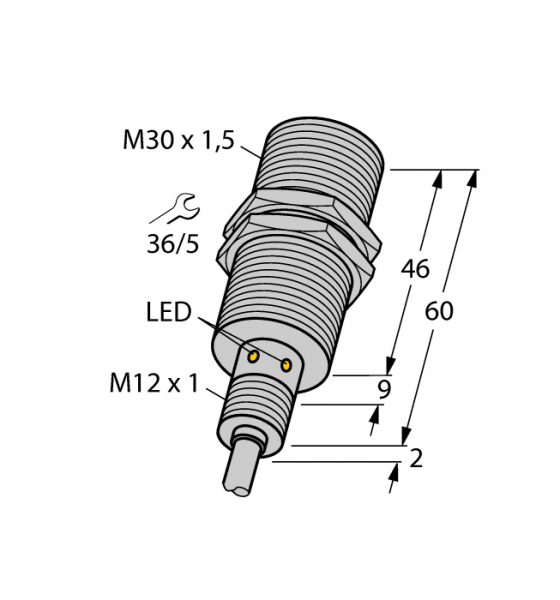 Индуктивный датчикдля пищевой индустрии - BI15U-EM30WD-AN6X
