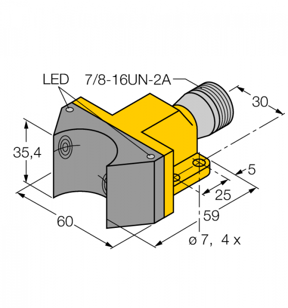 индуктивныйСдвоенный датчик для приводов вращения - NI4-DSU35-2ADZ30X2-B1151