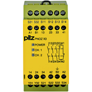 Реле безопасности PNOZ X – E-STOP, защитная дверь, световая решетка - PNOZ X3 115VAC 24VDC 3n/o 1n/c 1so - 774315