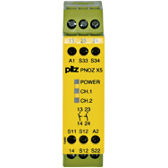 Реле безопасности PNOZ X – E-STOP, защитная дверь, световая решетка - PNOZ X5 12VDC 2n/o - 774326