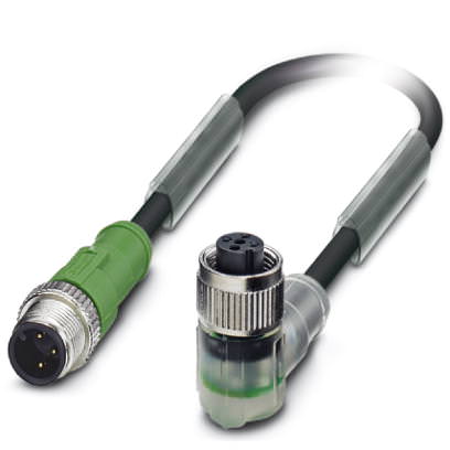 Кабель для датчика / исполнительного элемента - SAC-3P-M12MS/ 0,6-PUR/M12FR-2L - 1694567