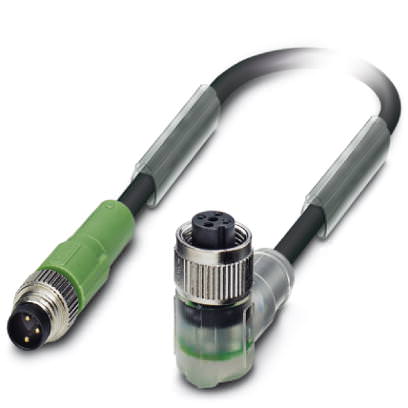 Кабель для датчика / исполнительного элемента - SAC-3P-M 8MS/ 3,0-PUR/M12FR-2L - 1693403