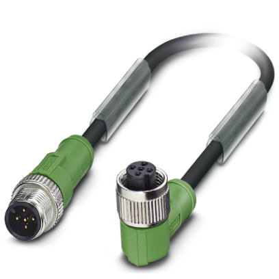 Кабель для датчика / исполнительного элемента - SAC-5P-M12MS/0,6-PUR/M12FR - 1681635