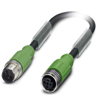 Кабель для датчика / исполнительного элемента - SAC-4P-M12MS/ 3,0-PUR/M12FS SH - 1500871