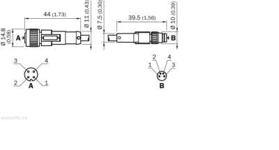 Plug connectors and cables / Connection cable (male connector-female connector) - DSL-2803-G0M6C - 6039183