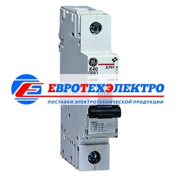 GE 681607 EP61K08 Модульный автоматический выключатель Серия EP60 ElfaPlus, макс. откл. способность 6000А (МЭК 898), 1P/ 1мод.(18мм), характеристика откл. К (8 - 12 крат. I ном.), Iн=8А, U= 240В АС , прозрачное окошко для паспортной таблички, возможно под