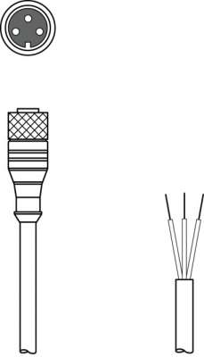 KD U-M8-3A-P1-030 - Connection cable 50130843