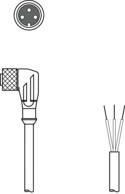 K-D M8W-3P-2M-PUR - Connection cable 50110557