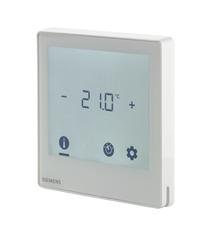 Touch screen room thermostat with KNX communications, for heating application (for China frames) - RDD810KN/NF - S55770-T336