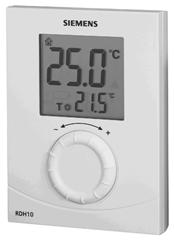 Электронные контроллеры комнатной температуры с дисплеем и задатчиком - RDH..