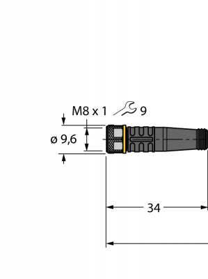 Кабель привода/датчика, ПУРКабельный соединитель - PKG3M-2-PSG3M/TXL