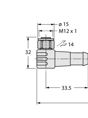 разъем M12 x 1 'мама' - FB-WK4.5T-50/S2500