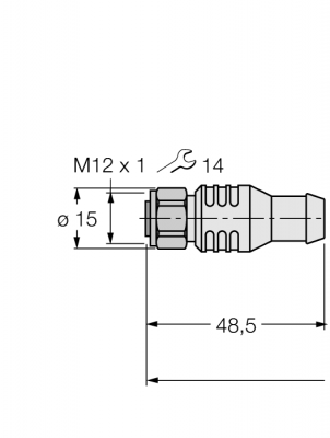 разъем M12 x 1 'мама' - FB-RK4.5T-50/S2500